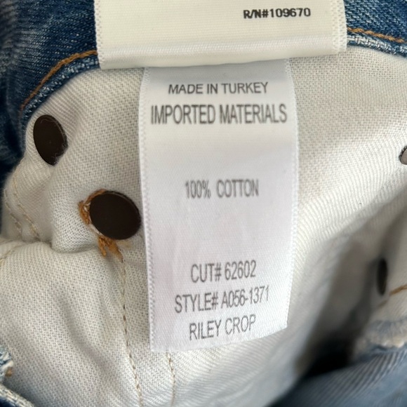 Agolde Riley High-Rise Straight Cropped Jeans Haven Wash Sz 23 - Picture 5 of 6